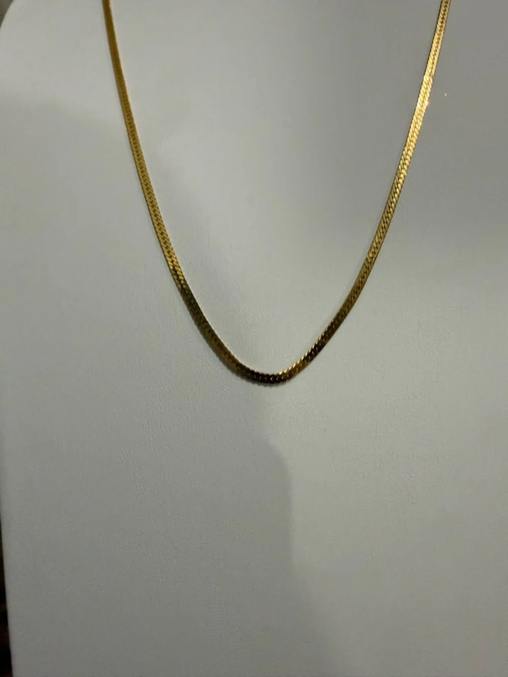 Vintage Monet Flat Chain Necklace - Gold Tone